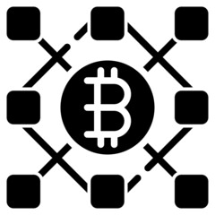 BLOCKCHAIN glyph icon,linear,outline,graphic,illustration