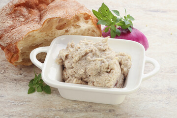 Jewish traditional cuisine herring mousse Forsmak