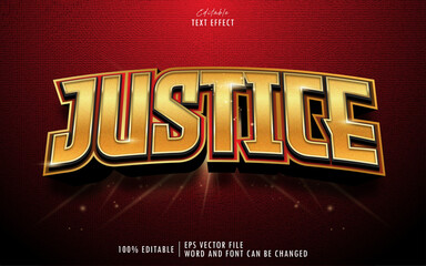 Red Gold Justice 3D editable text effect