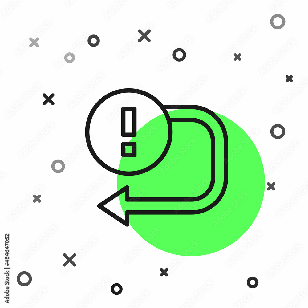 Poster black line arrow icon isolated on white background. direction arrowhead symbol. navigation pointer s