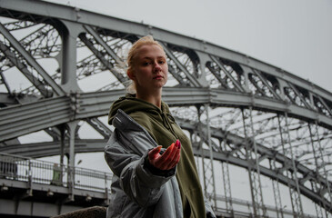 person on the bridge