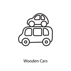Wooden Cars icon in vector. Logotype