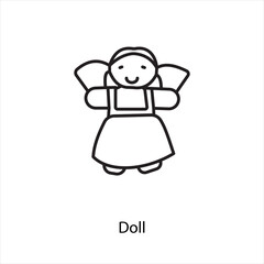 Doll icon in vector. Logotype
