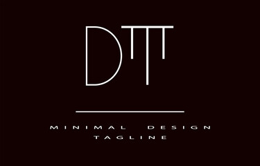 TD or DT MINIMALIST LOGO VECTOR LINE DESIGN MONOGRAM ILLUSTRATION