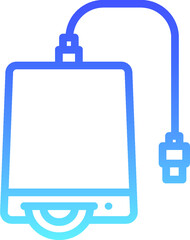 Fototapeta premium External DVD ROM Glyph Icon