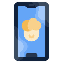 FACE ID flat icon,linear,outline,graphic,illustration