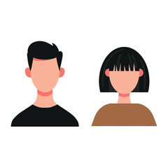 Boy and girl icon. Man and woman. Vector image.