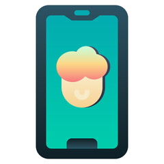FACE ID Gradient icon,linear,outline,graphic,illustration