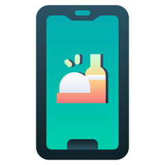 FOOD APP Gradient icon,linear,outline,graphic,illustration