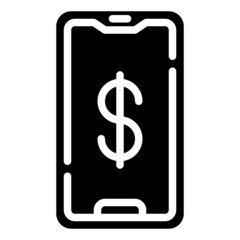MOBILE BANKING glyph icon,linear,outline,graphic,illustration