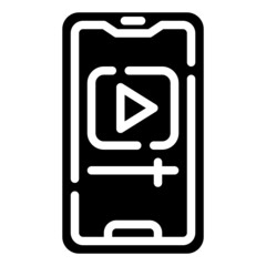 Fototapeta premium MOBILE VIDEO glyph icon,linear,outline,graphic,illustration