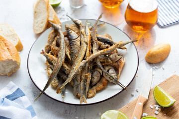 Fried fish on a plate. Still life