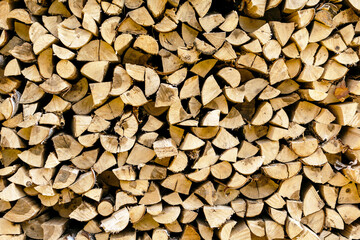 Background from a variety of natural wooden logs