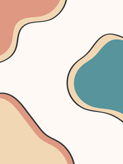 Abstract poster with curve lines. Banner with figures for interior design. 