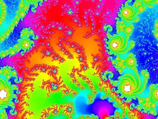 6次のマンデルブロ集合（虹色）