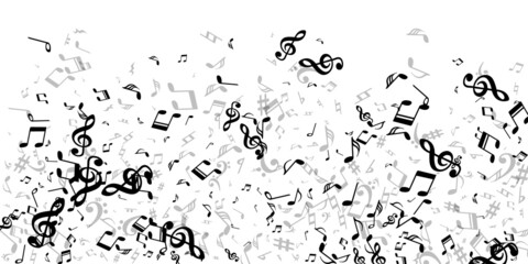 Music note symbols vector pattern. Song notation - obrazy, fototapety, plakaty