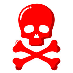red skull vector symbol on white background