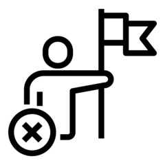 Leader Remove Flat Icon Isolated On White Background