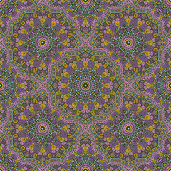 Round medallion vector seamless pattern.