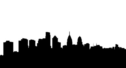 Philadelphia City Skyline Silhouette Illustration