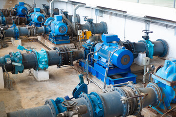 Aerial View To Pumps Of Water Pumping Station Of water Treatment Plant