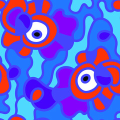 Seamless absract hand drawn unique artwork with unusual nature pattern