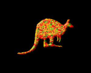 Kangaroo Animal Emblem Sign, Jellybeans Yummy sweets Colorful jelly Icon Logo Symbol illustration