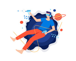 Fototapeta premium Augmented virtual reality concept illustration