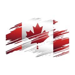 Flag Canada in the form traces brush