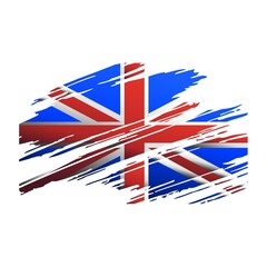 Fototapeta premium Flag Great Britain in the form traces brush