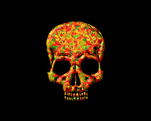 Dead Skull Scary Skeleton Emblem Sign, Jellybeans Yummy sweets Colorful jelly Icon Logo Symbol illustration