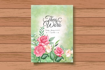 Watercolor Floral Wedding Invitation Card Set