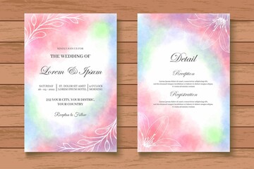 Watercolor Floral Wedding Invitation Card Set