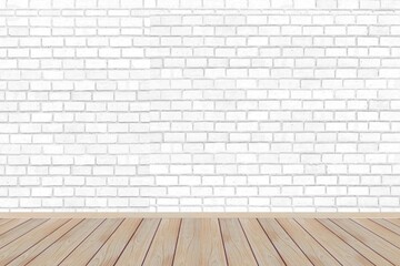 empty room with brick wall