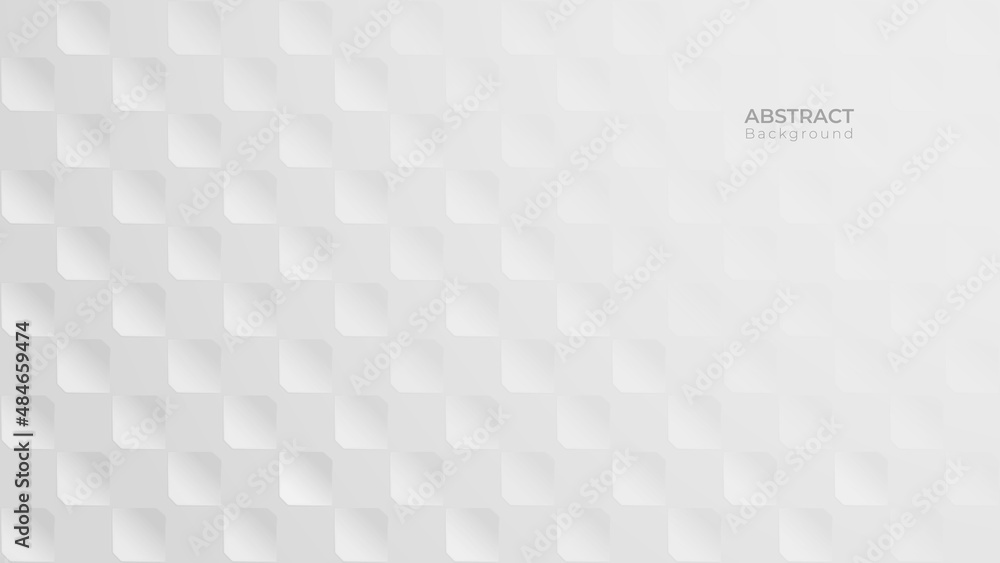 Poster Abstract 3d modern square background. White and grey geometric pattern texture. vector art illustration