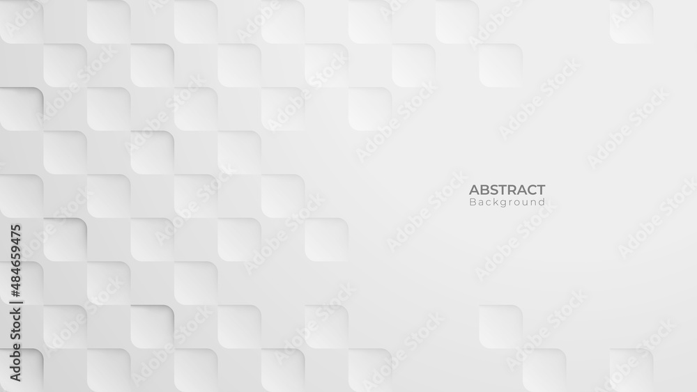 Poster Abstract 3d modern square background. White and grey geometric pattern texture. vector art illustration