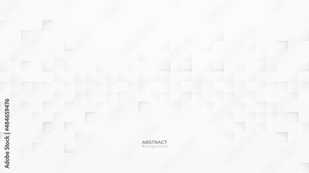 Poster abstract 3d modern square background. white and grey geometric pattern texture. vector art illustrat