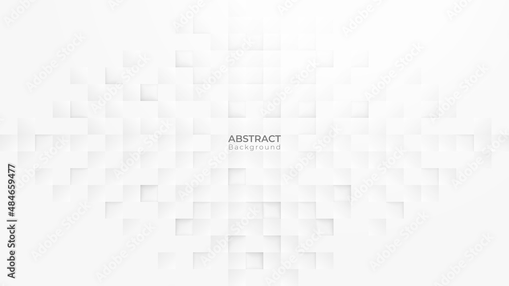 Poster abstract 3d modern square background. white and grey geometric pattern texture. vector art illustrat