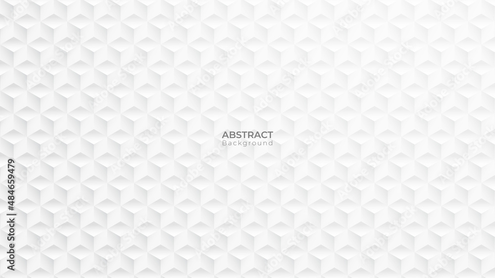 Aufkleber Abstract 3d modern square background. White and grey geometric pattern texture. vector art illustration