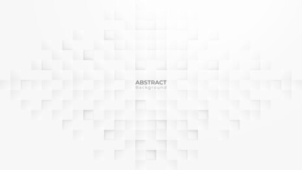 Obraz premium Abstract 3d modern square background. White and grey geometric pattern texture. vector art illustration