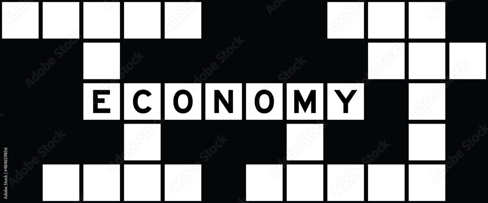 Wall mural Alphabet letter in word economy on crossword puzzle background