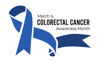 Colorectal Cancer Awareness Month. Illustration on white