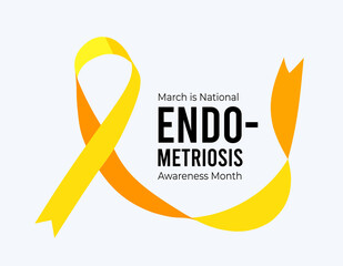National Endometriosis Awareness Month. Illustration on white
