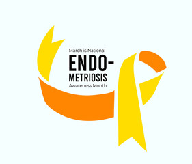 National Endometriosis Awareness Month. Illustration on white