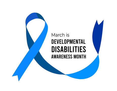 National Developmental Disabilities Awareness Month. Illustration On White