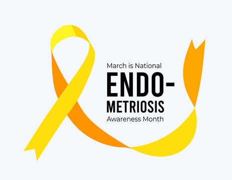 National Endometriosis Awareness Month. Illustration on white