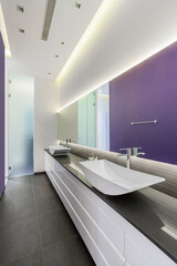 Modern Bathroom With  Two White Sink  in New Luxury Home