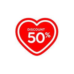 Discount 50% Love Sticker