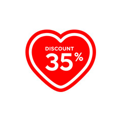 Discount 35% Love Sticker