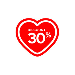 Discount 30% Love Sticker